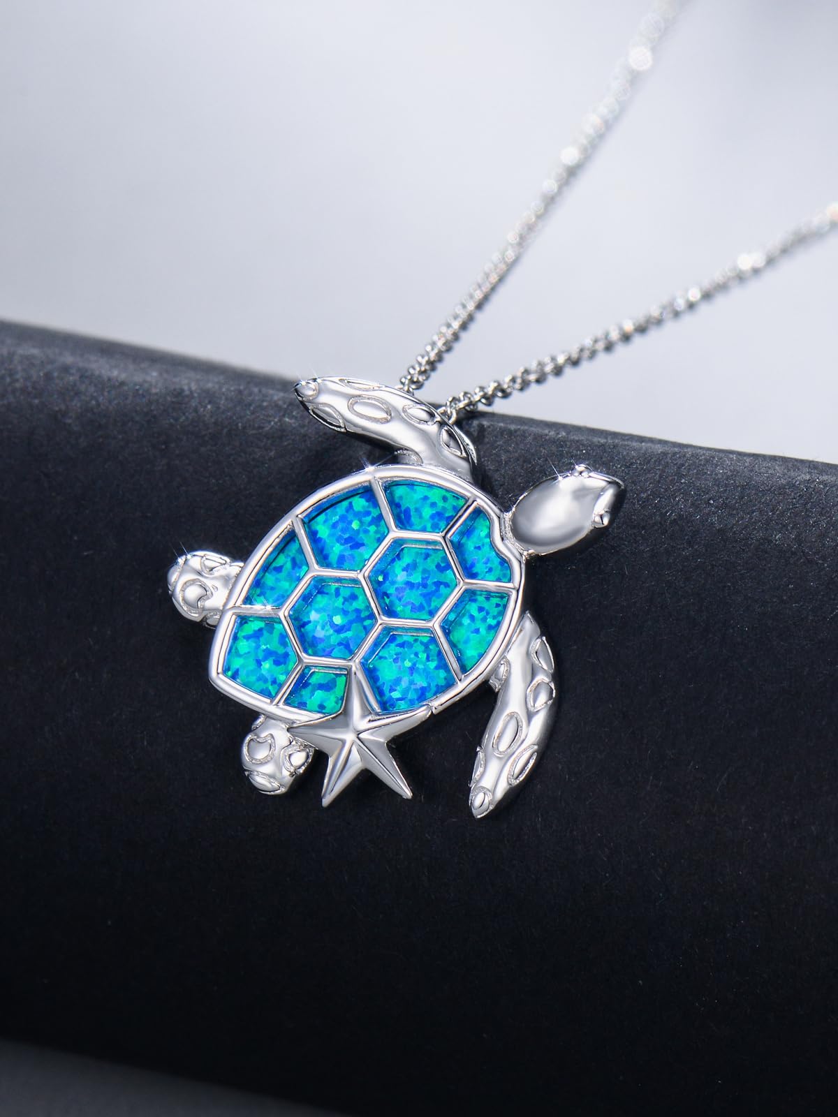 Dorunmo Collar de animales de plata de ley 925 ópalo abulón colgante joyas de animales regalos para mujer