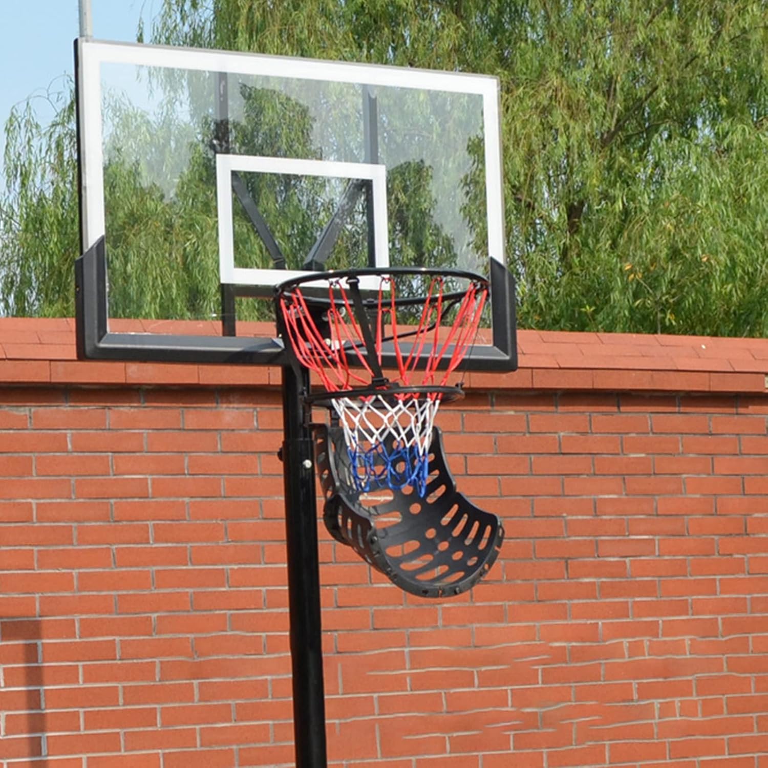 Ball Return System Wear-Resistant High Strength Convenient Basketball Hoop Ball Returning System for Basketball Black