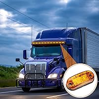 Vista 5 de 40 Pcs 2.5 Inch 2 Diode Trailer Marker Lights Waterproof Sealed Light Double Bullseye LED Trailer Lights Kit 2.5" Side Marker Light Oval Trailer