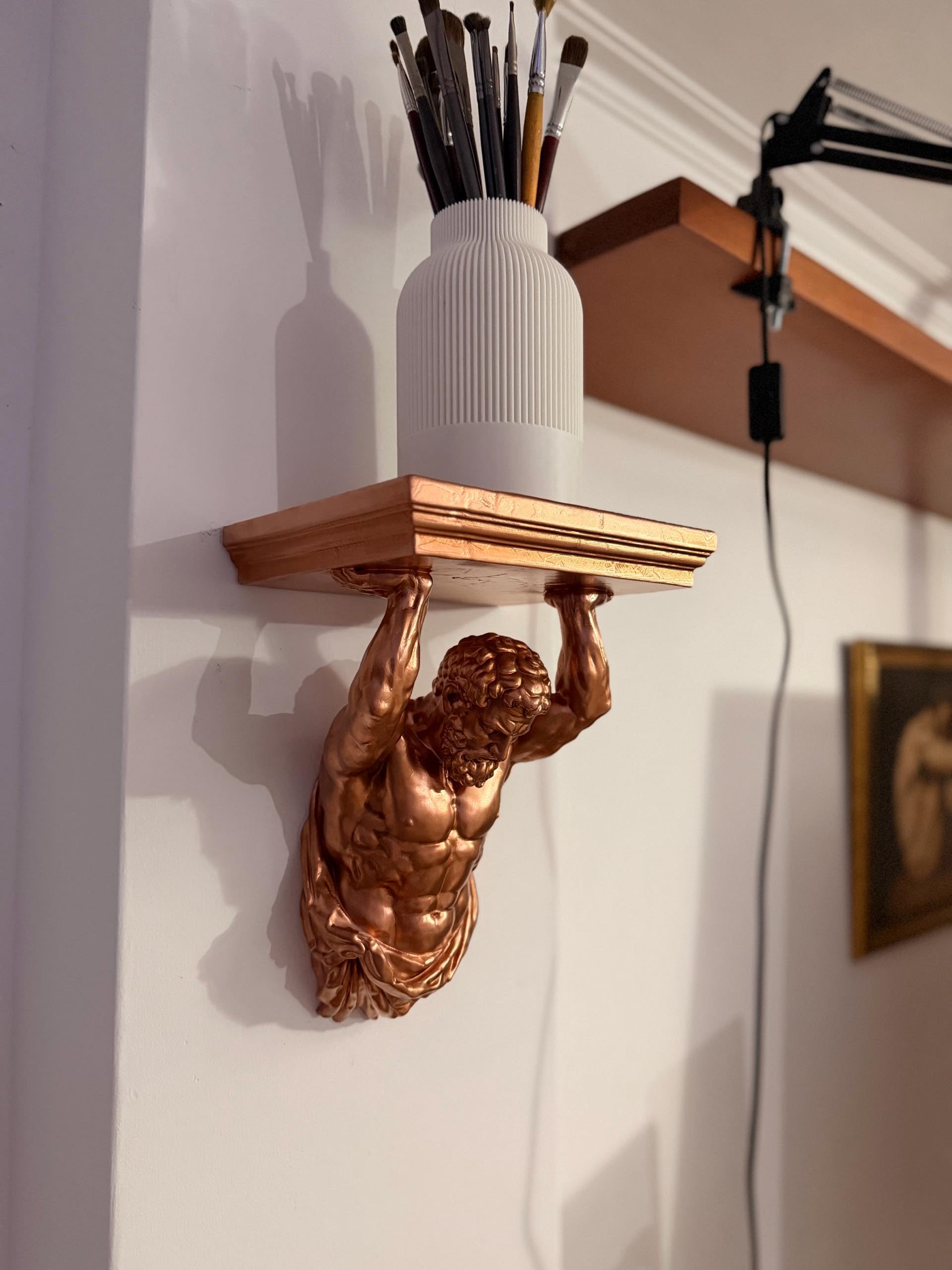 Roman Atlas WiFi Router Stand Wall Mounted Metal WiFi Holder Without Drilling,Made of Abs-image-27