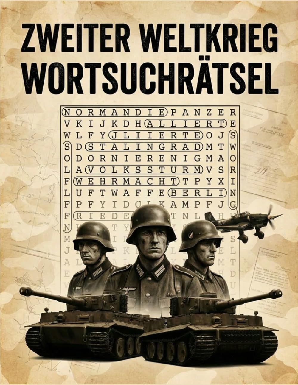 Zweiter Weltkrieg wortsuchrätsel: Historische Suchrätsel für Erwachsene und Senioren – Lernen, Erinnern und Rätseln