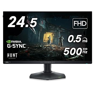 Alienware AW2524H Gaming Monitor - 24.5-inch 480Hz 1ms IPS Anti-Glare Display, HDMI/DP/USB, Height/Tilt/Swivel/Pivot Adjustable, Dell Services - Dark Side of The Moon, Black
