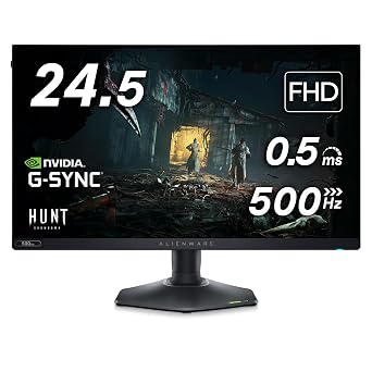 Alienware AW2524H Gaming Monitor - 24.5-inch 480Hz 1ms IPS Anti-Glare Display, HDMI/DP/USB, Height/Tilt/Swivel/Pivot Adjustable, Dell Services - Dark Side of The Moon, Black