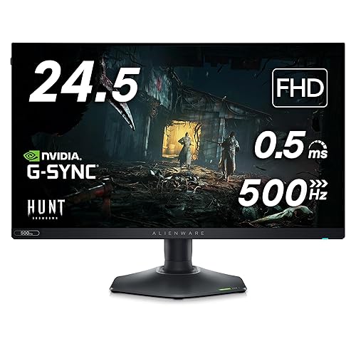 Monitor para juegos Alienware AW2524H, pantalla antirreflectante IPS de 24,5 pulgadas, 480 Hz y 1 ms, HDMI/DP/USB, altura, inclinación, giro y giro ajustables, servicios de Dell, lado oscuro de la luna, negro