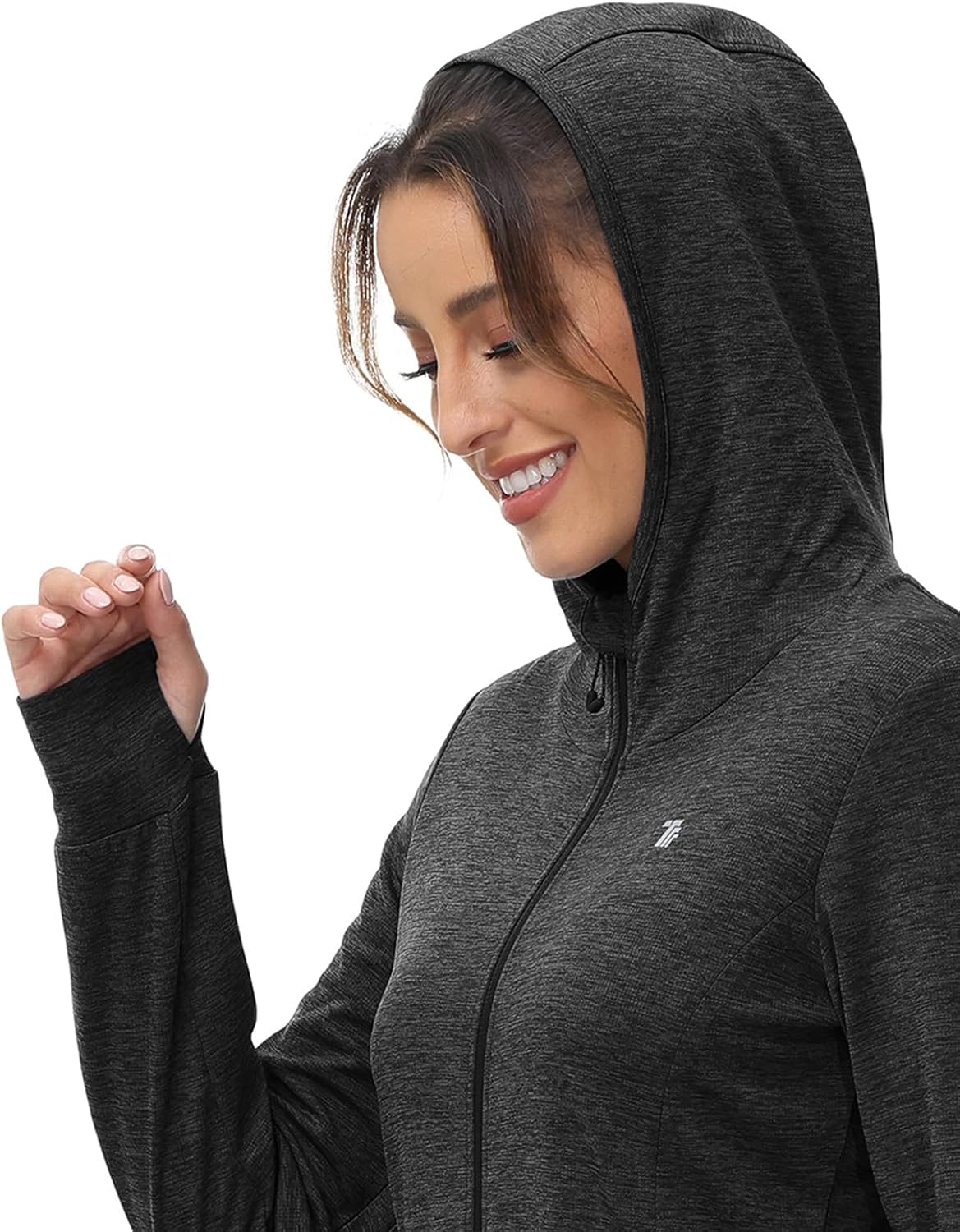 TBMPOY Womens UPF 50+ Sun Protection Hoodie Jackets Light Weight Long Sleeve Shirts Hiking Outdoor Full Zip Tops - Image 3