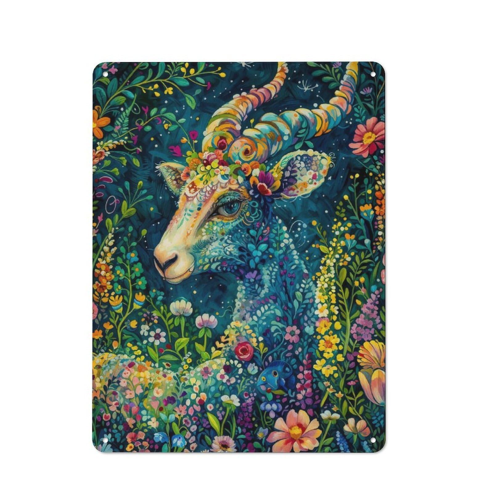 Metal Wall Sign 40x30cm Featuring Deer Nature Animal for Café Or Home Bar, for Metal Sign Collectors, for Garage And Workshop Walls