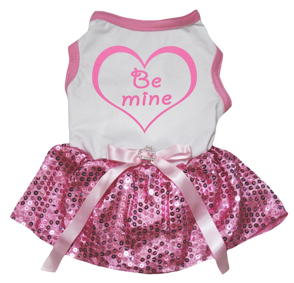 Robe pour chien chemise coton blanc vêtement été chienne tutu rose à paillettes