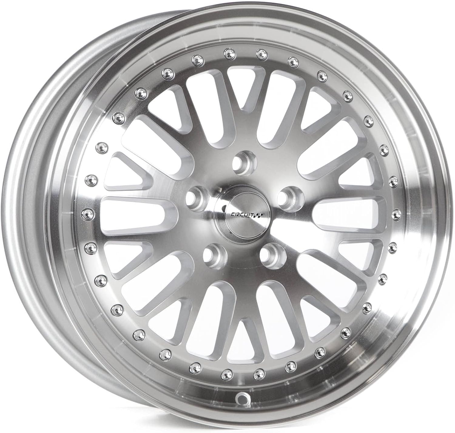 Circuit Performance CP21 17×8 Machined/Silver 5×114.3 [+35mm] Classic Mesh Deep Dish Compatible with Civic, Accord, Camry, Altima, Sonata
