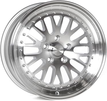 Circuit Performance CP21 178 Machined/Silver 5114.3 [+35mm] Classic Mesh Deep Dish Compatible with Civic, Accord, Camry, Altima, Sonata