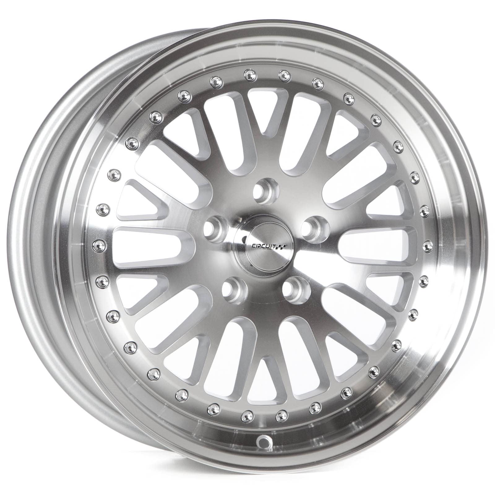 Circuit Performance CP21 17×8 Machined/Silver 5×114.3 [+35mm] Classic Mesh Deep Dish Compatible with Civic, Accord, Camry, Altima, Sonata