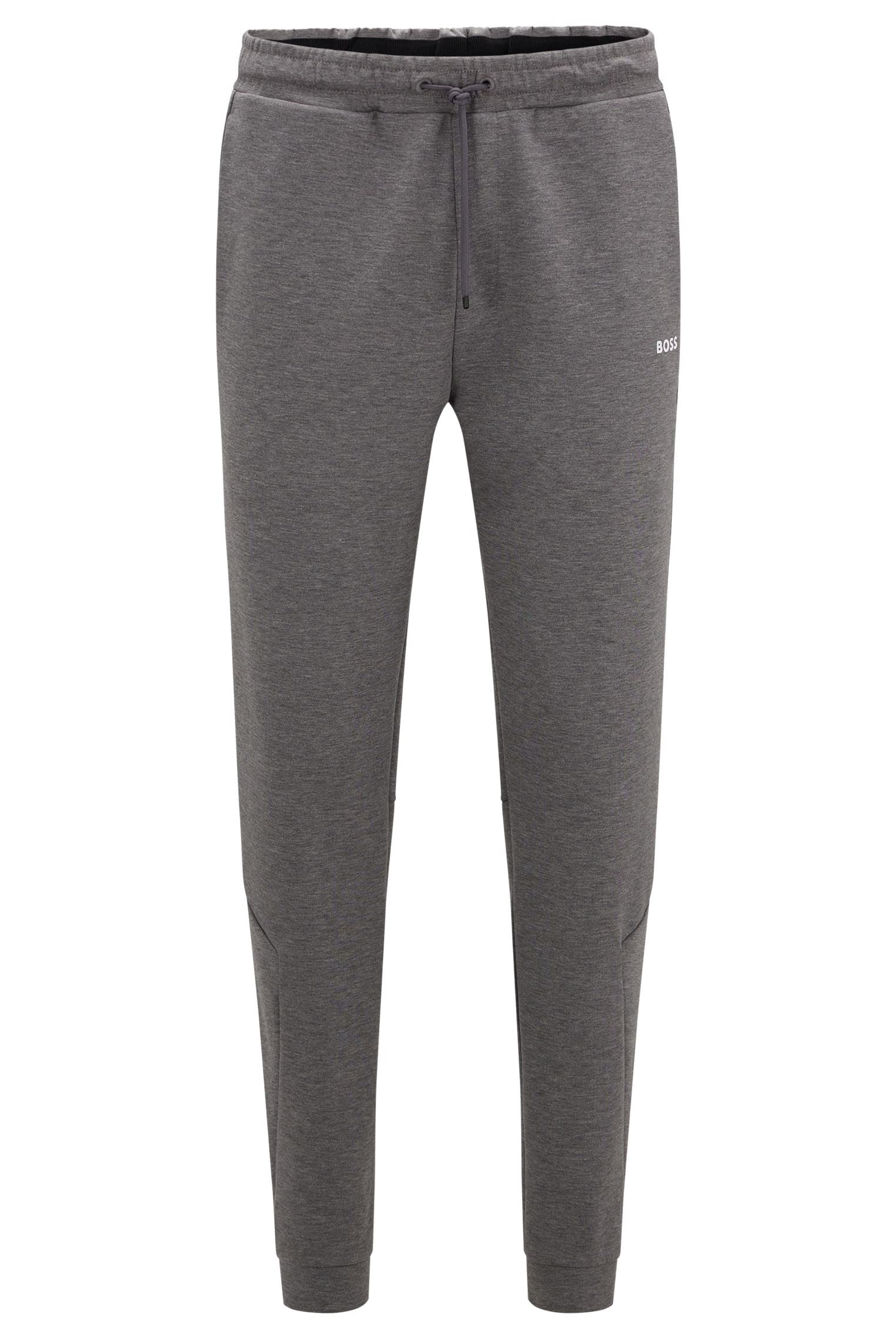 BOSS Mens Hadiko 1 Cotton-blend tracksuit bottoms with logo-tape inserts