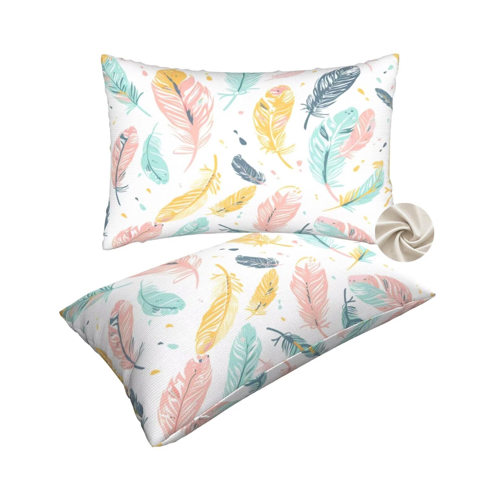Housses de coussin 50x80 cm lot de 2 taies oreillers décoration maison