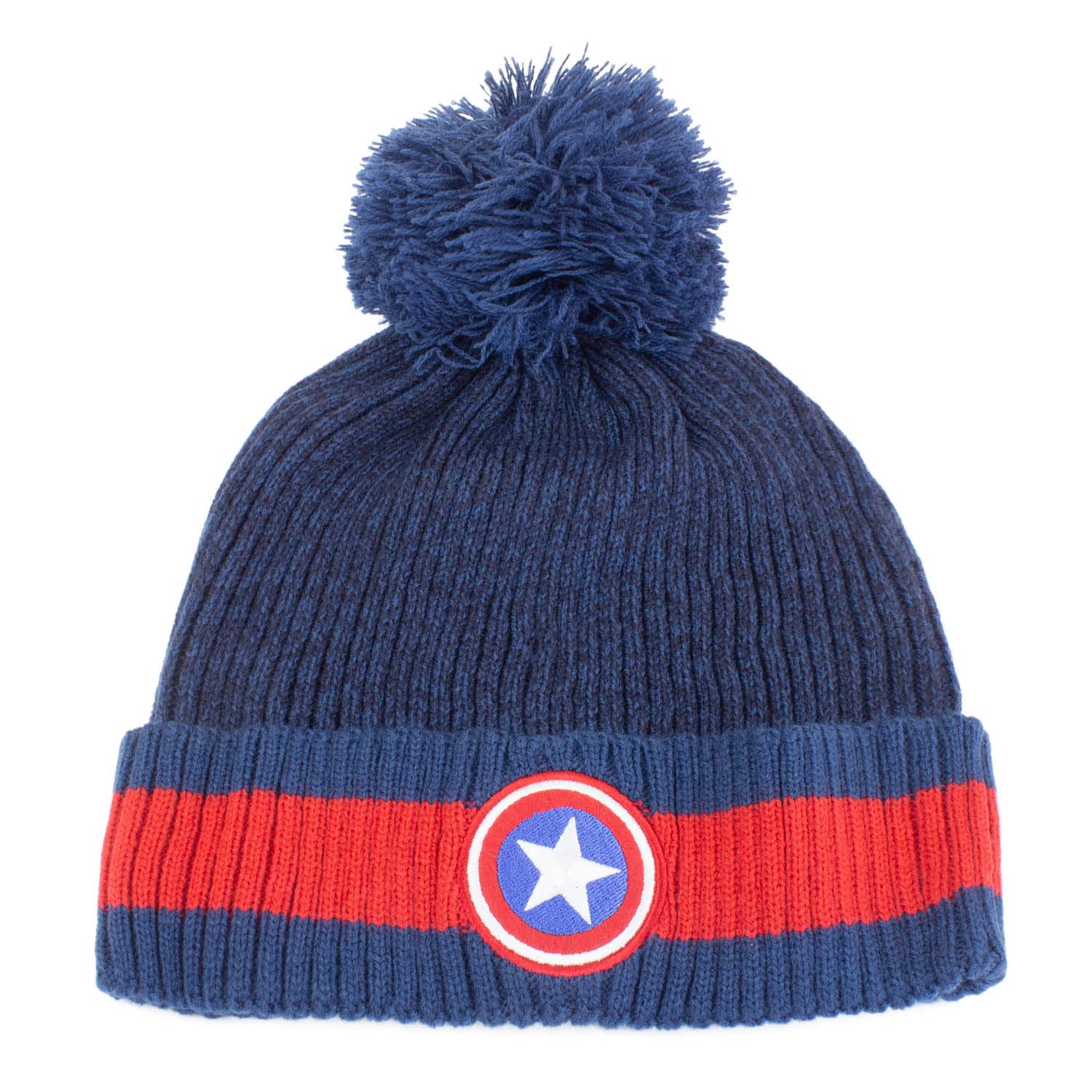 Heroes Inc. Unisex Blue Heroes Inc Marvel Captain America Beanie Logo Beanies Hats, One Size
