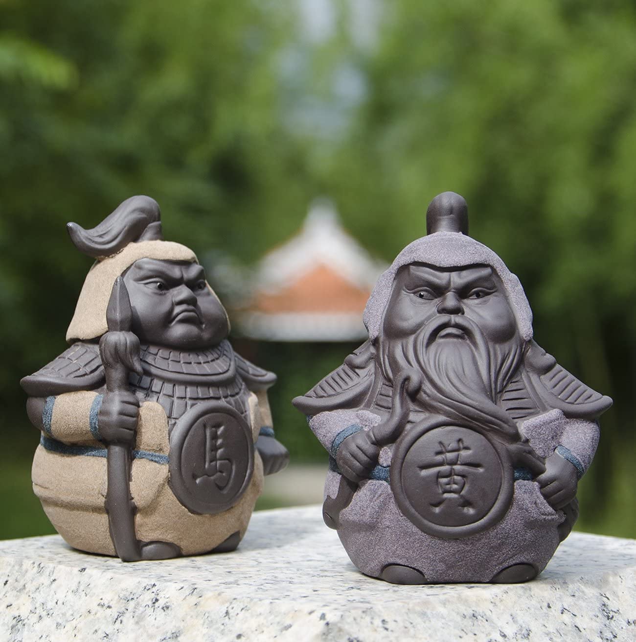 Handmade Zisha Tea Pet Ceramic 5 Heros Design Style of The Romance of The Three Kingdoms, for Home Tea Tray Decoration (Ma Chao)