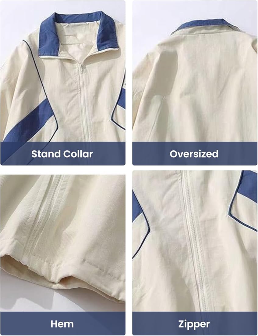 Buy Wyeysyt Women's Y2k Jacket Zip Up Lightweight Windbreaker