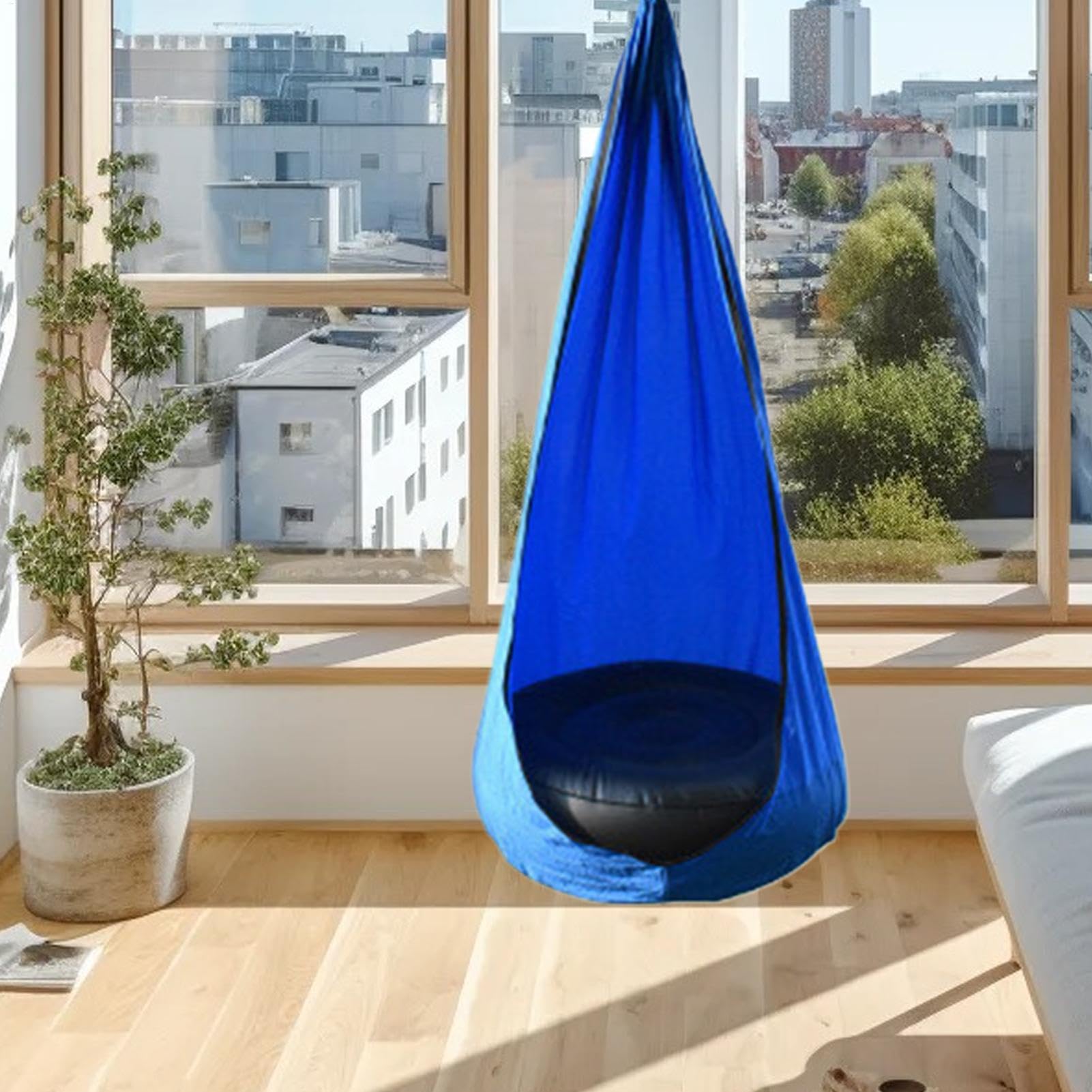 Huśtawka dla dzieci, sensoryczny fotel hamakowy, huśtawka dla dzieci, obracana o 360 stopni, łatwa instalacja i przechowywanie, 140 x 70 cm, do relaksu wewnątrz i na zewnątrz, metoda leczenia