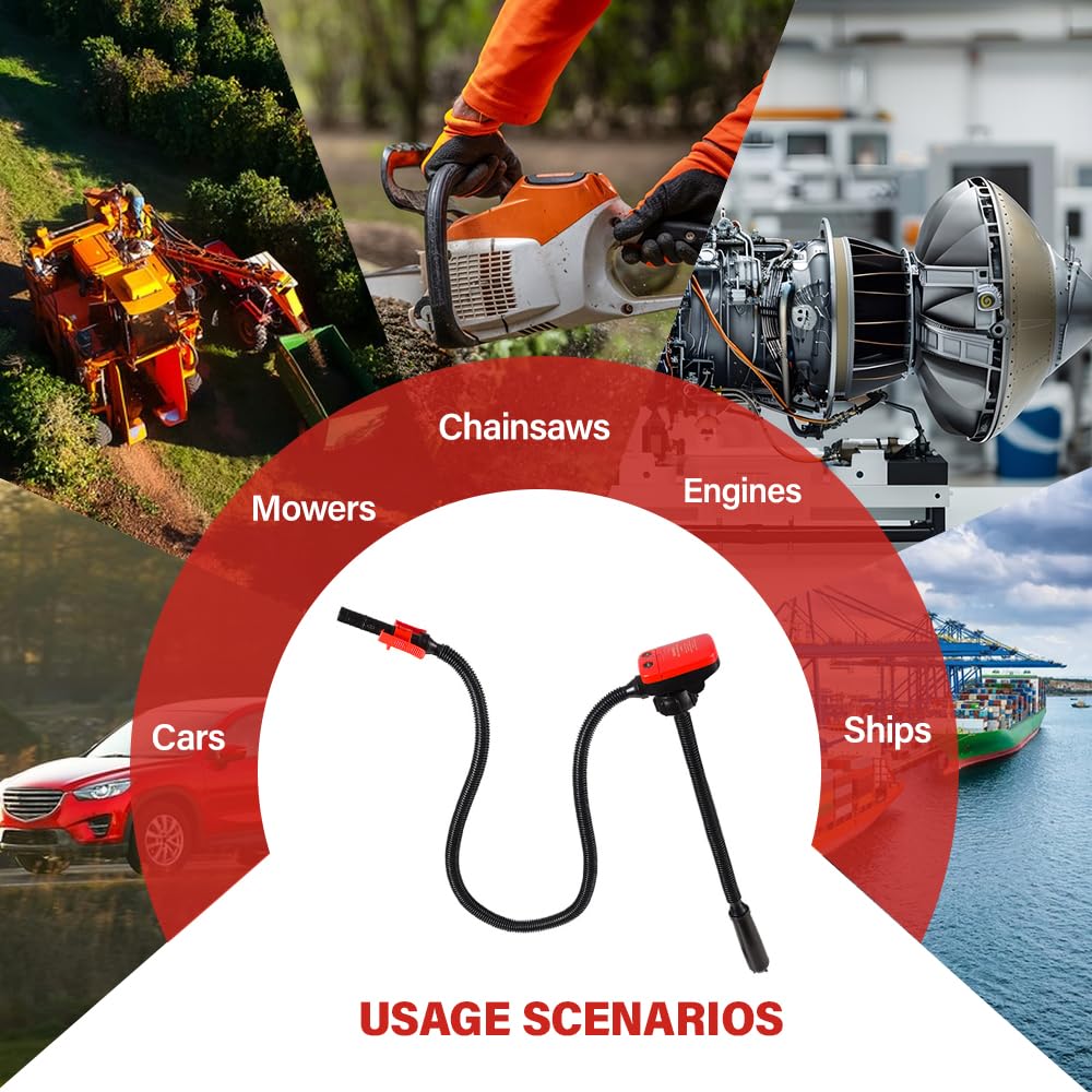 Pompa di Trasferimento del Carburante, Pompa Elettrica di Trasferimento del Carburante con Tubo Lungo e Adattatore di 3 Dimensioni,Pompa Liquida Portatile per Benzina, Diesel, Cherosene, Acqua