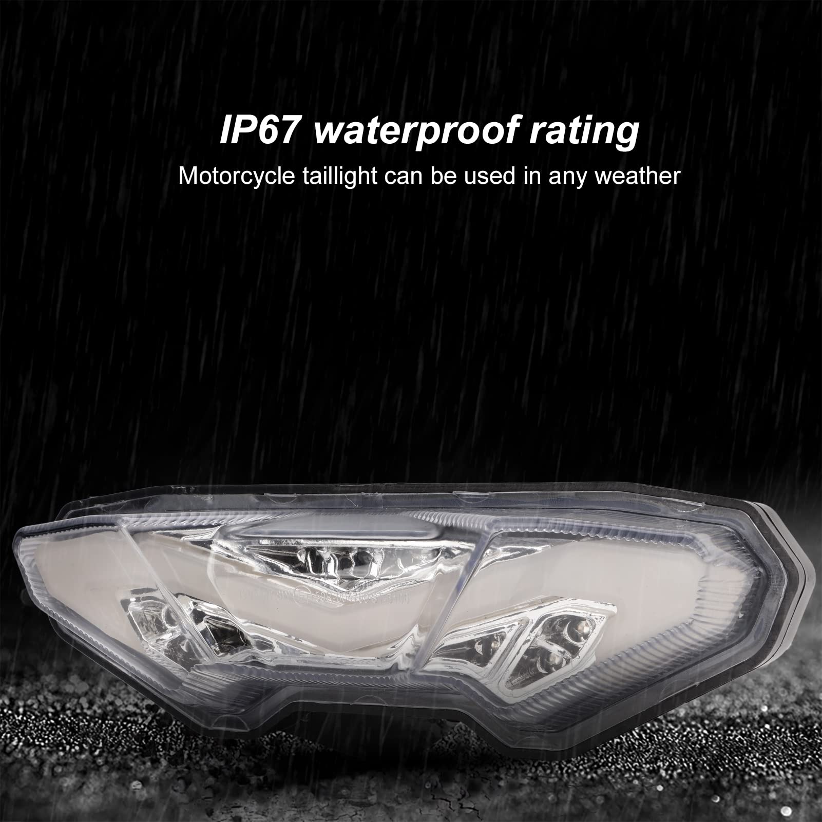Fanale Posteriore a LED per Moto con Multifunzione, Impermeabile IP67, a Risparmio Energetico per MT-09 FZ-09 2013-2017, Tracer 900 700 2016 (Scocca trasparente)