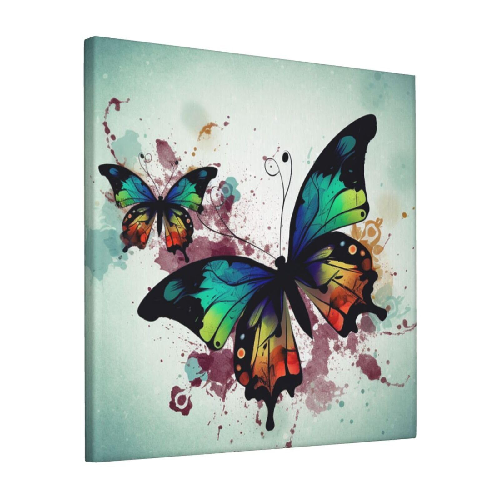 FodPand Artistic Butterfly Canvas Wall Art for Living Room Wall Decor 12"x12" Modern Artwork Painting Pictures Hanging Canvas Prints Aesthetic Wall Art for Bedroom Bathroom Office Wallart Decor