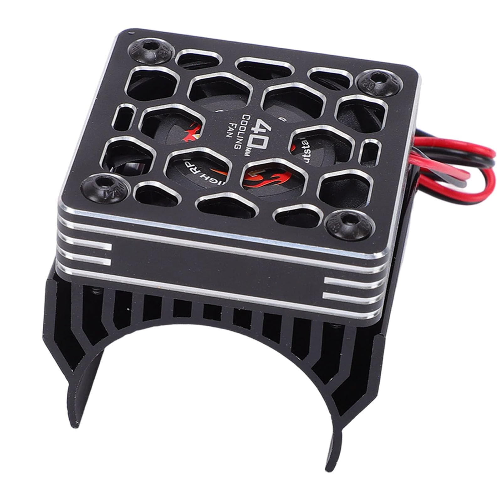 Eminchu RC Cooling Fan High Performance Aluminum Alloy 40mm Motor Fan for 1/8 1/10 RC Car Black for Enthusiasts