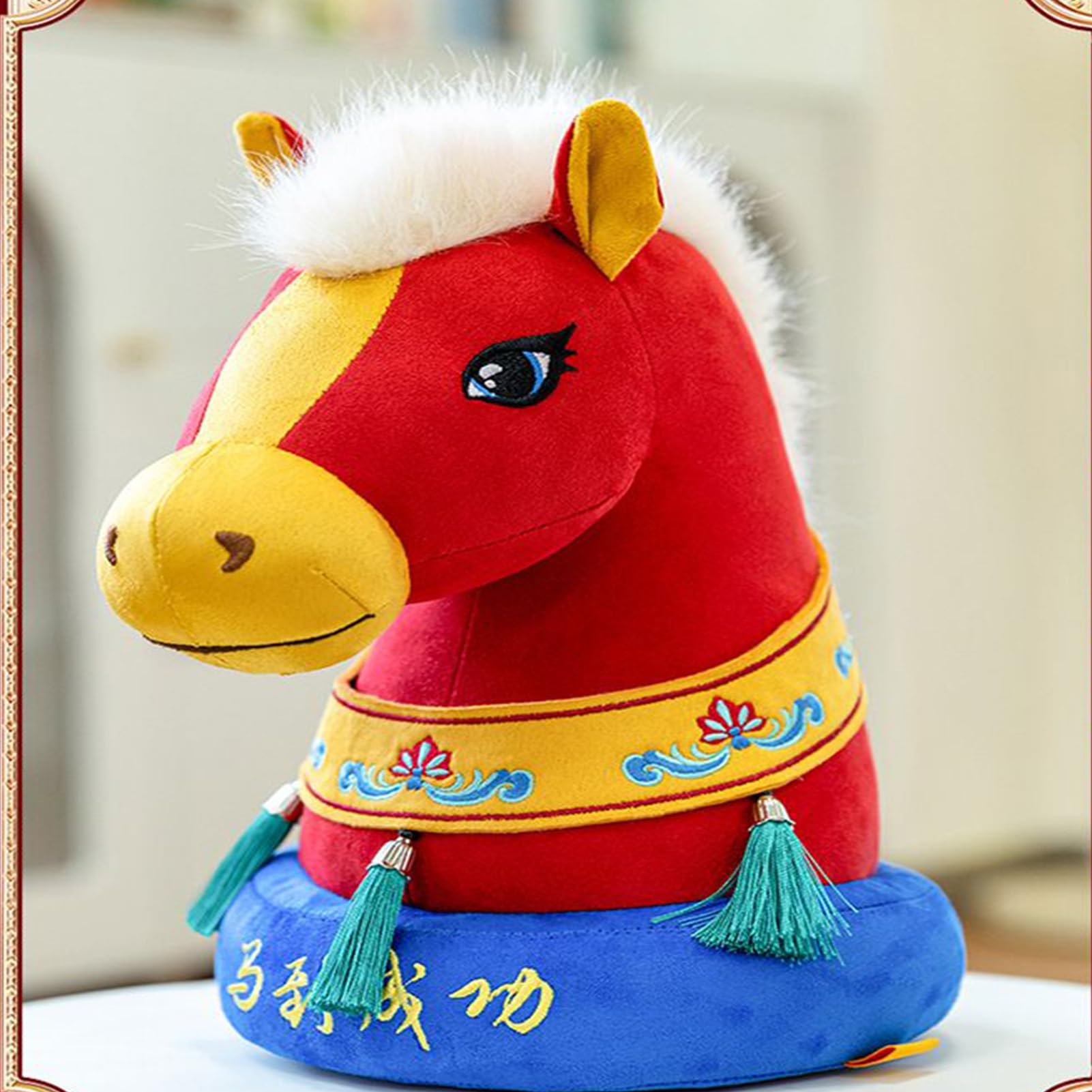 Giocattolo Di Peluche A Forma Di Cavallo Mascotte Per Le Feste E Il | Peluche per l'Anno del Cavallo Cinese per Automobile Ufficio Negozio Ristorante e Tavolo