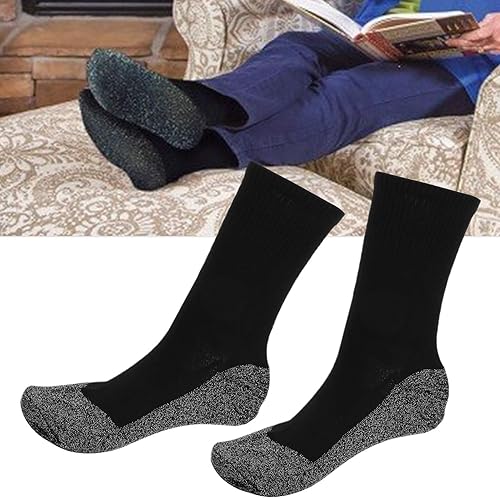 Miniatura 8 de Calcetines térmicos para hombres y mujeres, recargables, lavables, 2 pares, calcetines de compresión deportivos, temperatura constante, calentados