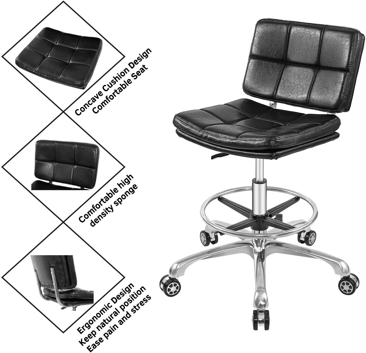 Buy Drafting Chair Tall Office Chair For Standing Desk Adjustable Stools With Backrest Foot Rest Buy Drafting Chair Tall Office Chair For Standing Desk Adjustable Stools With Backrest Foot Rest