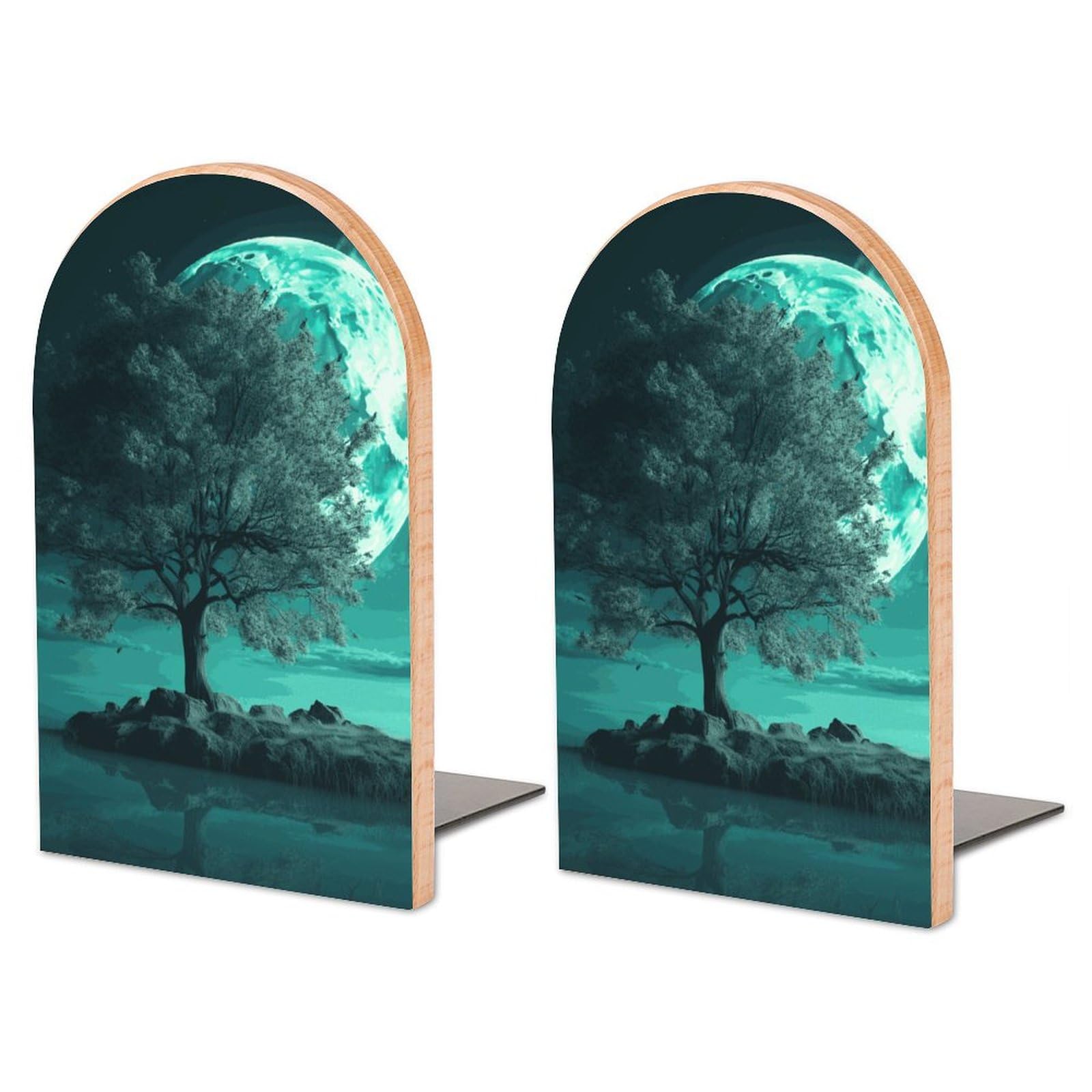 Serre-livres arbre bleu sarcelle clair de lune cadeau idéal