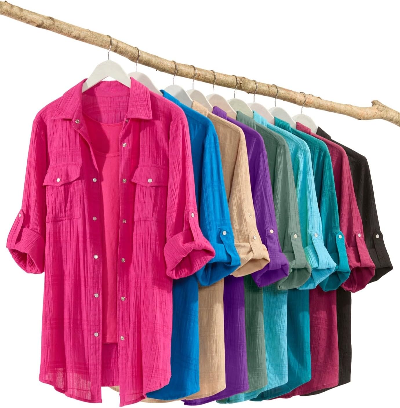 Woman Within Plus Size Cotton Gauze Bigshirt