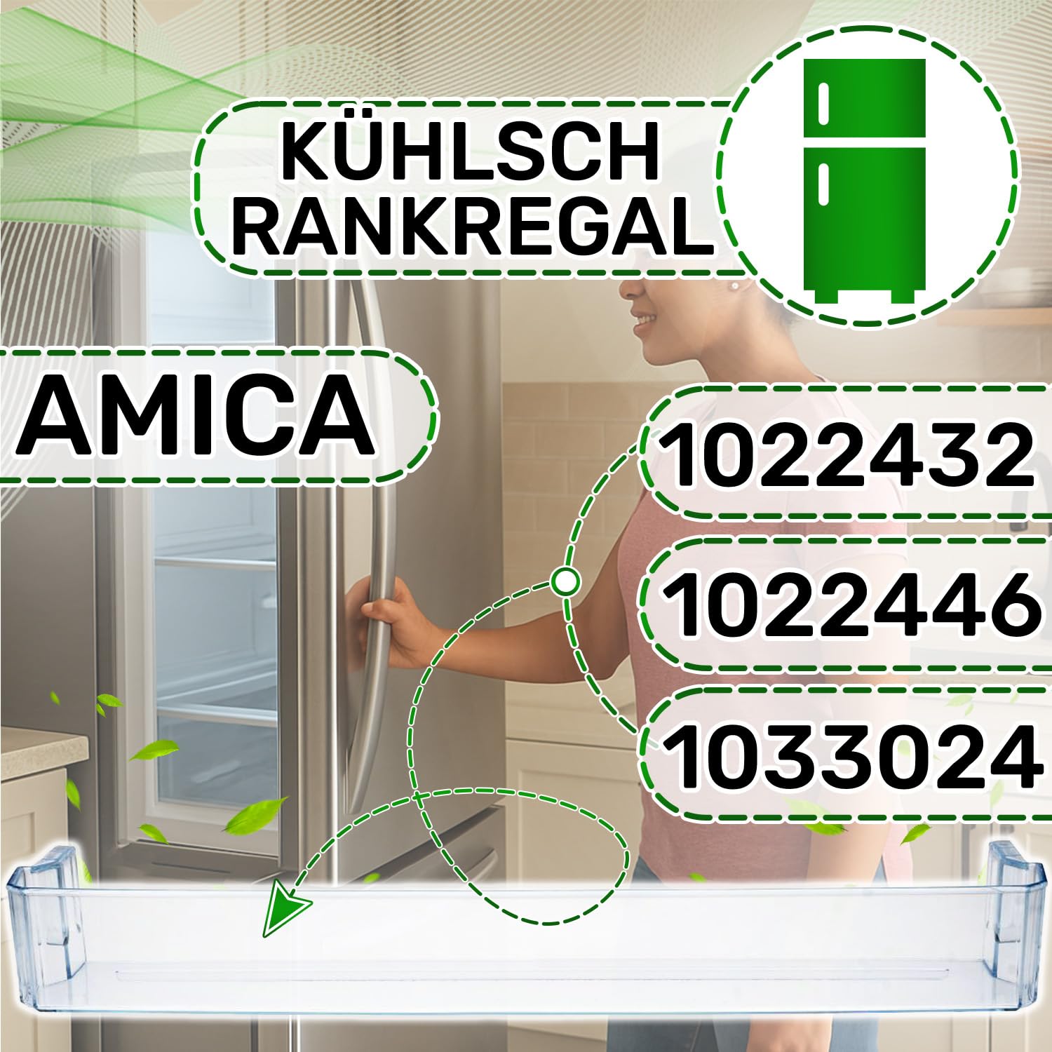 ONIX TECH Türablagen für Kühlschränke 432 х 75 x 55 mm mit dem Originalcode 1022432 1022446 1033024 für Amica - Garantie 5 Jahre