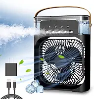 softdigit Ventilador Portátil de Mesa Mini Ar Condicionado Umidificador Climatizador Led Água e Gelo 3 Velocidades Led (PRETO)