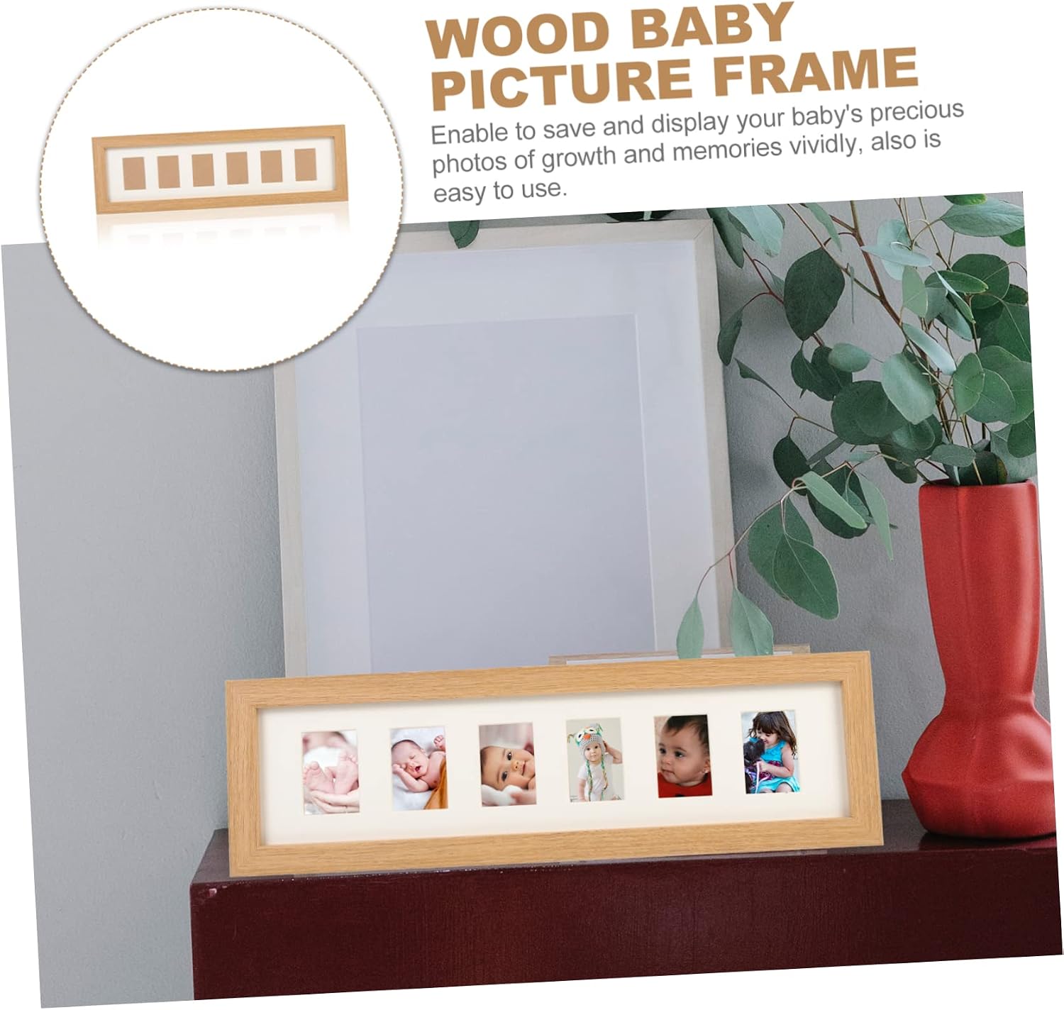 YARNOW Wood Picture Frame for First Year Picture Frame Photo Holder Decorative Tabletop Display for Newborn Milestones for Room and Nursery Decor