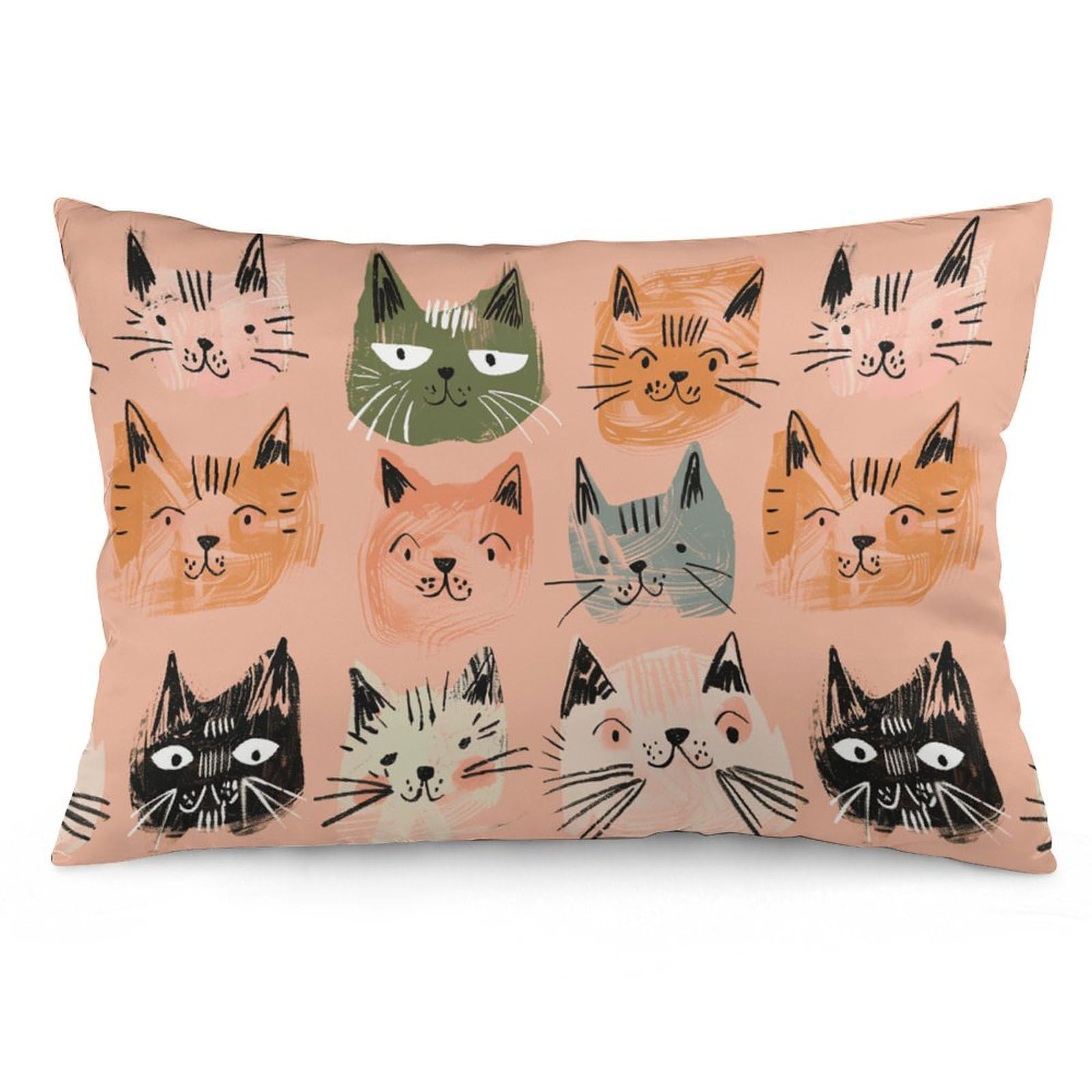 2 Pack Pillow Cases for Hair and Skin, Soft Breathable Pillow Case Covers with Hidden Zipper, Peach and Green Style Pillowcase 20"x30" Pillow Covers for Sleeping Gift