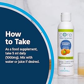 Core Med Science Liposomal Vitamin C 1000mg Liquid - Original Formula, 5 Fl Oz - Natural Liposomal Vitamin C Supplement Non-GMO - Immune System Booster for Adults - Supports Collagen Formation