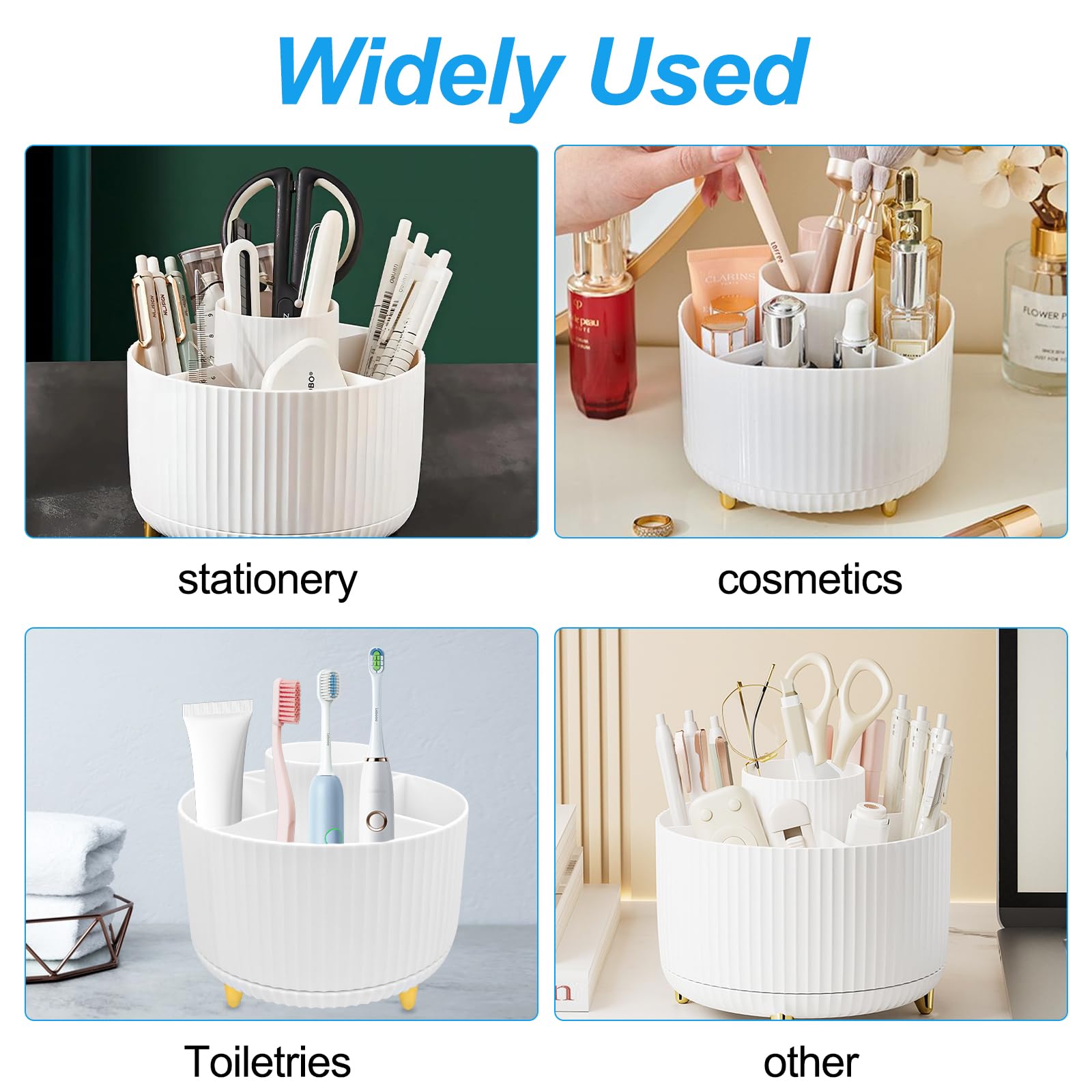 Organizer Scrivania Girevole 360° - Portapenne, Portamatite, Per Pennarelli E Oggetti, Multiuso - Foto 5