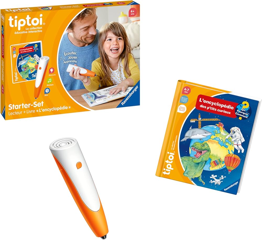 Ravensburger - tiptoi® - Starter Set - Lecteur + Livre 'L'encyclopédie des p'tits Curieux' - Jeu éducatif électronique, sans écran - Dès 4 Ans - Version française - 00176 : Amazon.fr: Jeux et Jouets