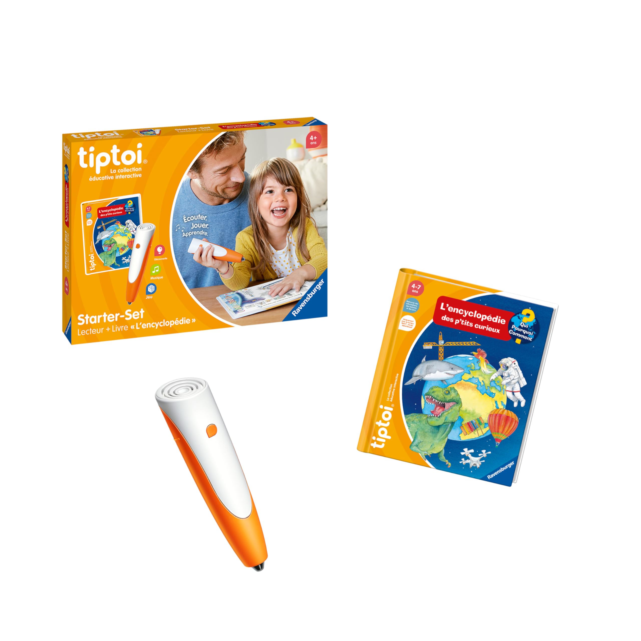 Ravensburger Tiptoi Starter Set - Lecteur Interactif + Livre Encyclopédie Des P'tits Curieux