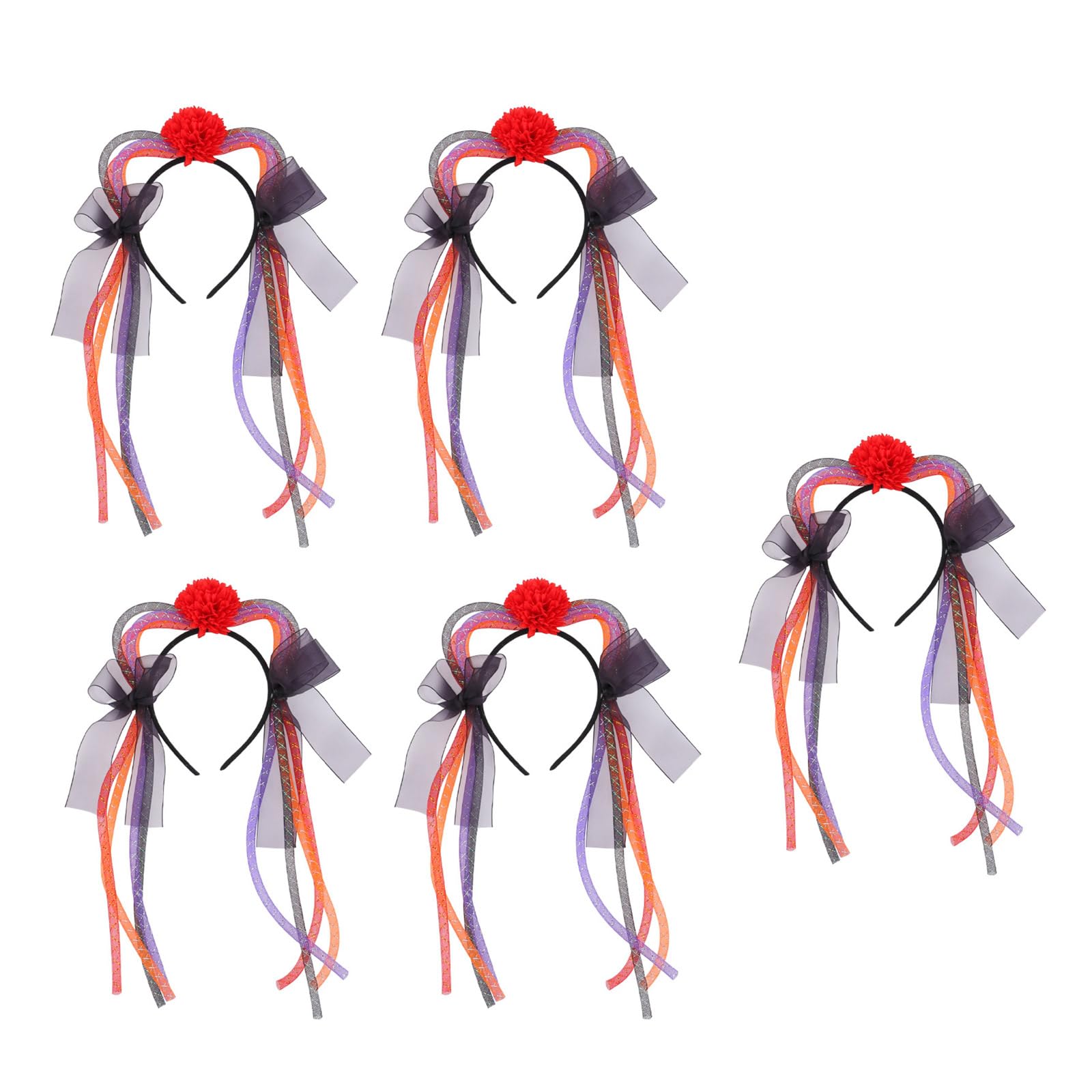 Kalttoy 5Pcs Halloween Hair Accessory with Flower and Veil Adjustable Size Headbands Elastic Hairband Accessory for Party Wear Hair Accessories