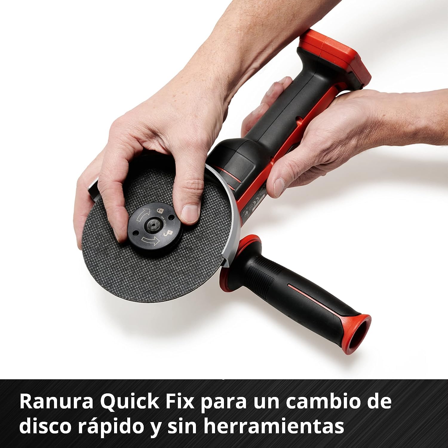 Einhell Amoladora angular con batería AXXIO 18/125 Q Li-Solo Power X-Change (18 V, 125 mm diámetro de disco, 33 mm profundidad de corte, Brushless, Quick-Fix-Nut, sin disco, sin batería)