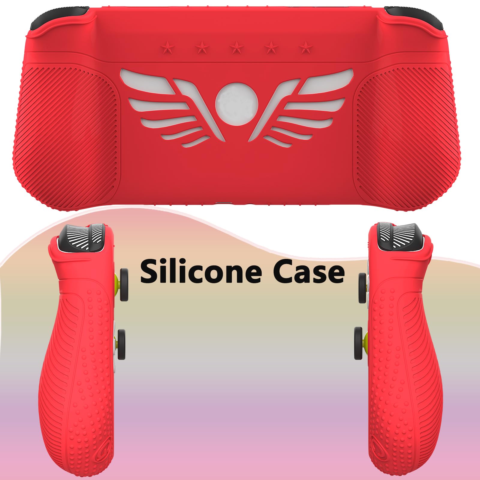 Silikonowe etui i etui do przenoszenia kompatybilne z Logitech G Cloud Gaming Handheld, ochraniacz ekranu do akcesoriów Logitech G Cloud Console (czarny/czerwony)