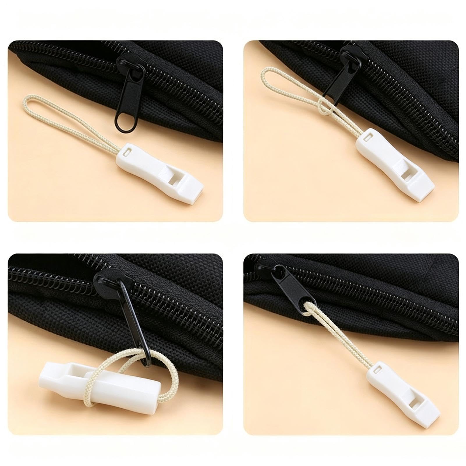 Sifflet de randonnée, fermeture éclair lumineuse, outil sonore de sécurité