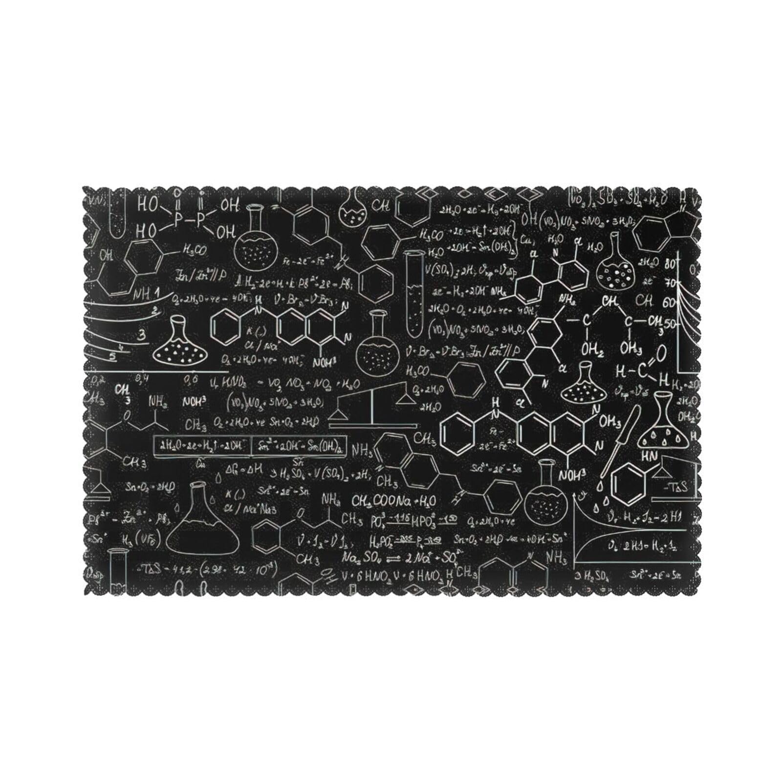 Abstract Science Chemistry Illustration 3D Print Placemats for Dining Table Set of 6 12x18 Inch Table Mats for Party Kitchen Dining.
