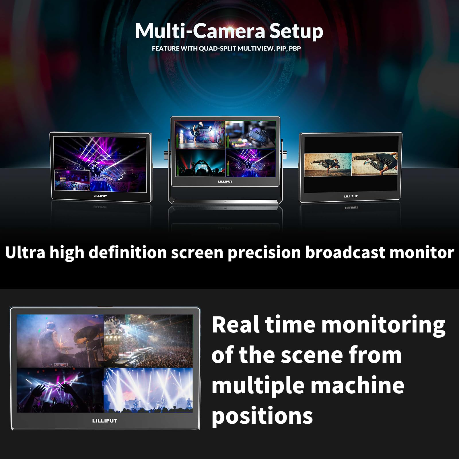 LILLIPUT A13 400 nits 13,3 pulgadas OLED Camera Field Monitor 4K HDMI Entrada/Salida Full HD 3840×2160 IPS Cámara Monitor Pertenece Video Peaking Multivista Focus Assist