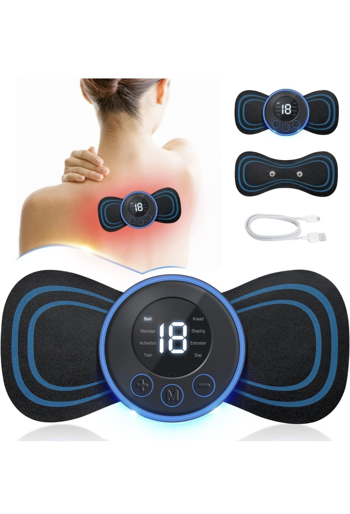 TN Full Body Mini Butterfly TENS Massager with 8 Modes, 19 Levels Electric Rechargeable Portable EMS Patch for Shoulder, Neck, Arms, Legs, Neck, Men/Women (B0DF98N314) Amazon Price History, Amazon Price Tracker