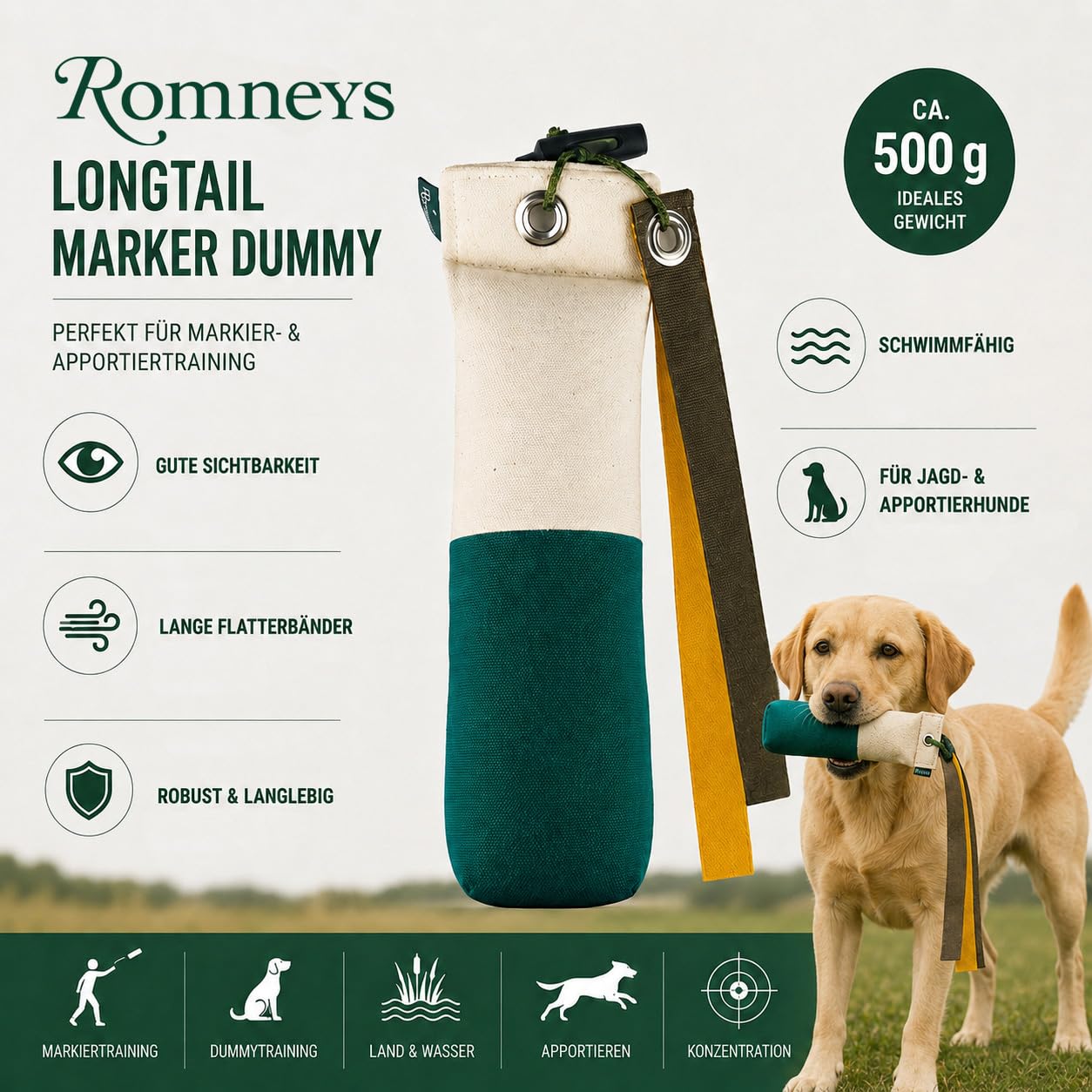 Longtail evidenziatore Dummy, 500 g, colore: verde/bianco