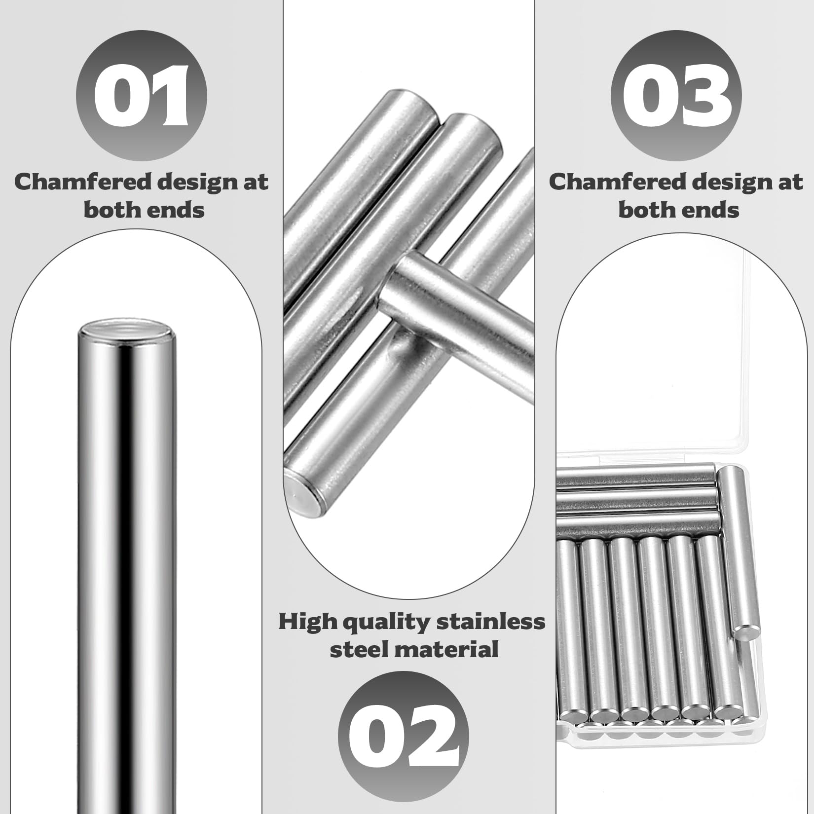 42 Pz Supporto per Mensola, Pioli Reggimensola Legno Vetro, Perni per Mensole in Acciaio Inox, Perni Cilindrici per Mensole, Staffe per Mensole Ripiani Armadio Supporti per Mensole (6 x 40 mm)