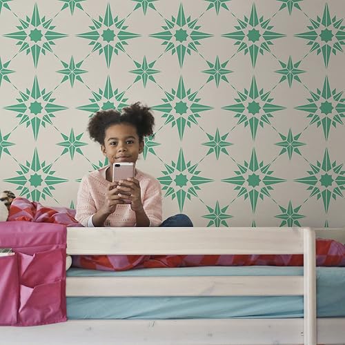 Miniatura 5 de FINGERINSPIRE Plantilla de azulejos de estrella de 11.8 x 11.8 pulgadas, reutilizable, plantilla de patrón de estrella de David, plantilla grande