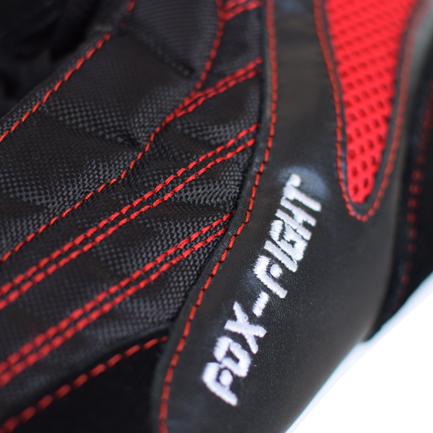 FOX-FIGHT B7 - Scarponi da boxe, per atletica, fitness, palestra, bodybuilding, alta qualità, colore: nero e rosso