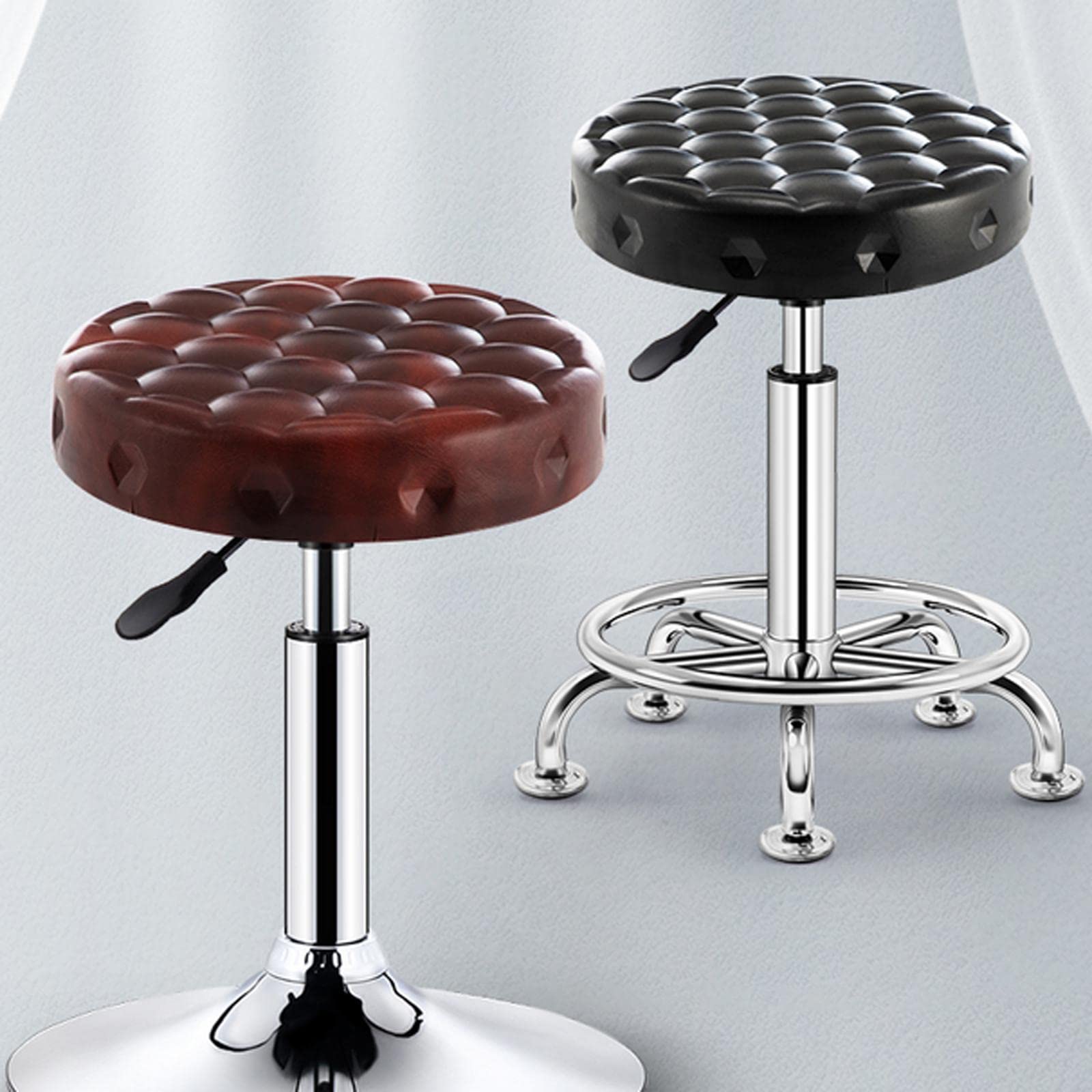 Cuscini per Sgabelli da Bar, Rotondi Universali Rimovibili Lavabili/Impermeabili/Antiscivolo/Cuscino di Ricambio per Salone di Bellezza Spa, Nero