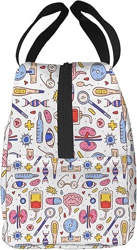 Miniatura 3 de ZBDSKLEX Bolsa de almuerzo con temática de enfermera para mujer, bolsa aislada, reutilizable, hielera para el trabajo, picnic, viajes